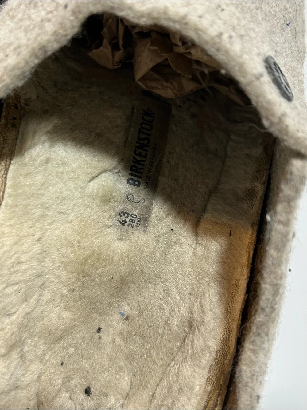 Birkenstock zermatt Gray Felt Clog Slippers